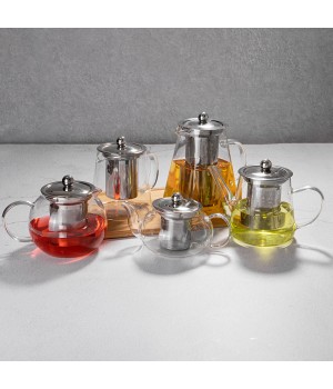 Wholesale Heat resistant Handmade Borosilicate glass teapot with infuser