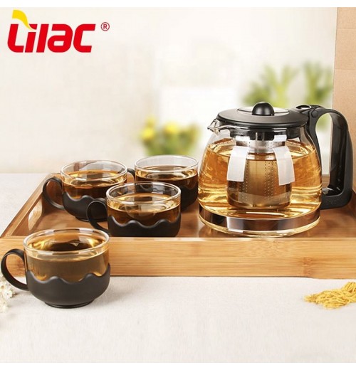 Lilac bsci sgs lfgb 700ml glass tea pot lead-free modern tea pot set jappanese glass teapot with cups Lilac bsci sgs lfgb 700ml glass tea pot lead-free modern tea pot set jappanese glass teapot with cups