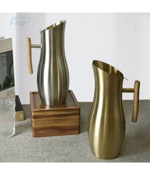 Kitchen Restaurant wholesale ice tube tea metal pouring water pitcher Stainless Steel Water Pitcher