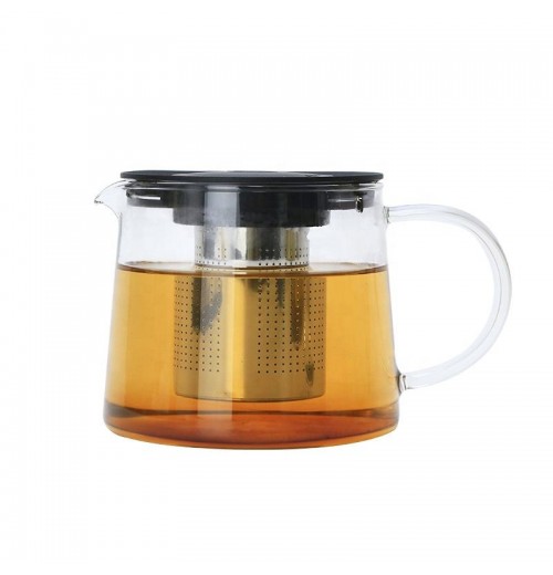 High Borosilicate Glass Tea Pot With Plastic Lid And Stainless Steel Infusion High Borosilicate Glass Tea Pot With Plastic Lid And Stainless Steel Infusion