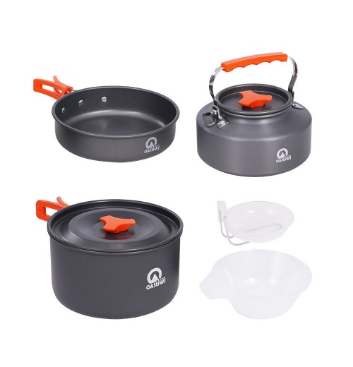 Oasis Wholesale Camping Cookware Kettle Pot 5 Pieces Kit Camping Cookware Set Outdoor Camping Cooking Pots and Pans Oasis Wholesale Camping Cookware Kettle Pot 5 Pieces Kit Camping Cookware Set Outdoor Camping Cooking Pots and Pans